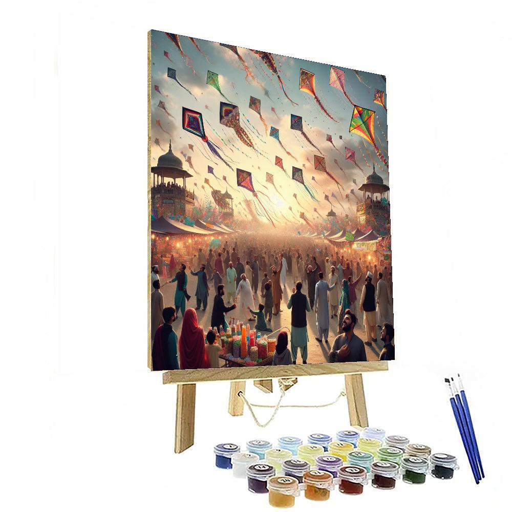 Kite Festival - Pakistan Paint By Color