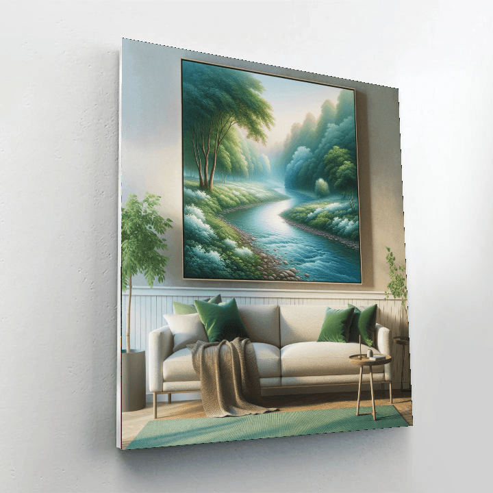 Gentle Riverbank Retreat Paint By Color