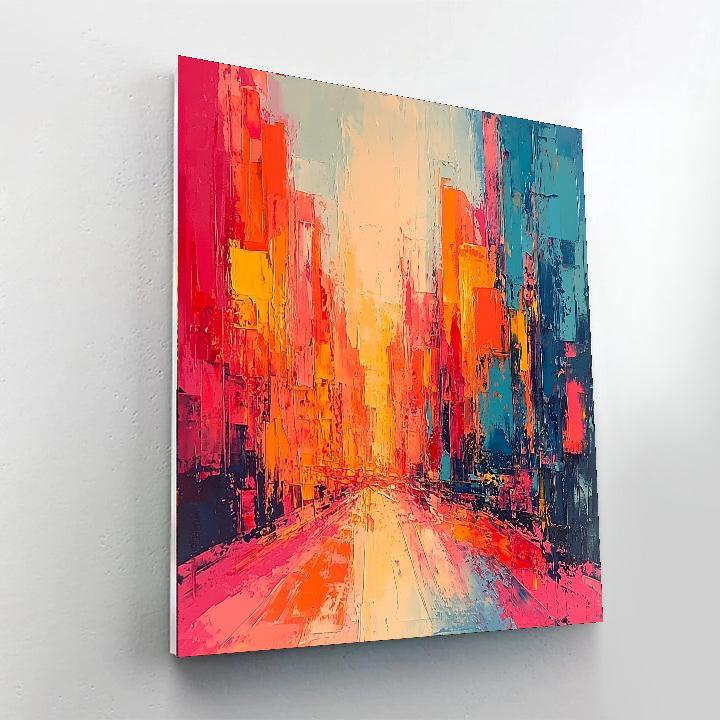 Willem De Kooning Inspired Abstract Urban Sunrise  Paint By Color