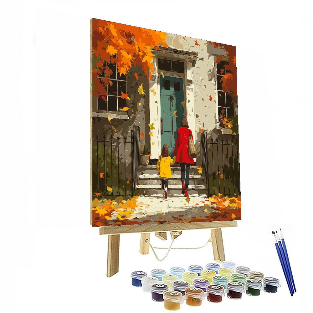 Mom And Me In Autumn Paint By Numbers Kits
