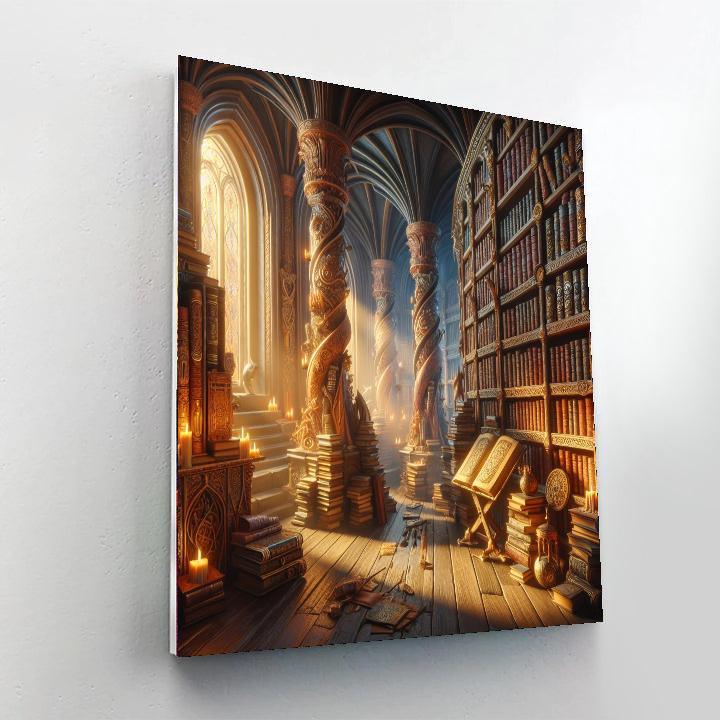 Enchanting Wizard's Library Paint By Color