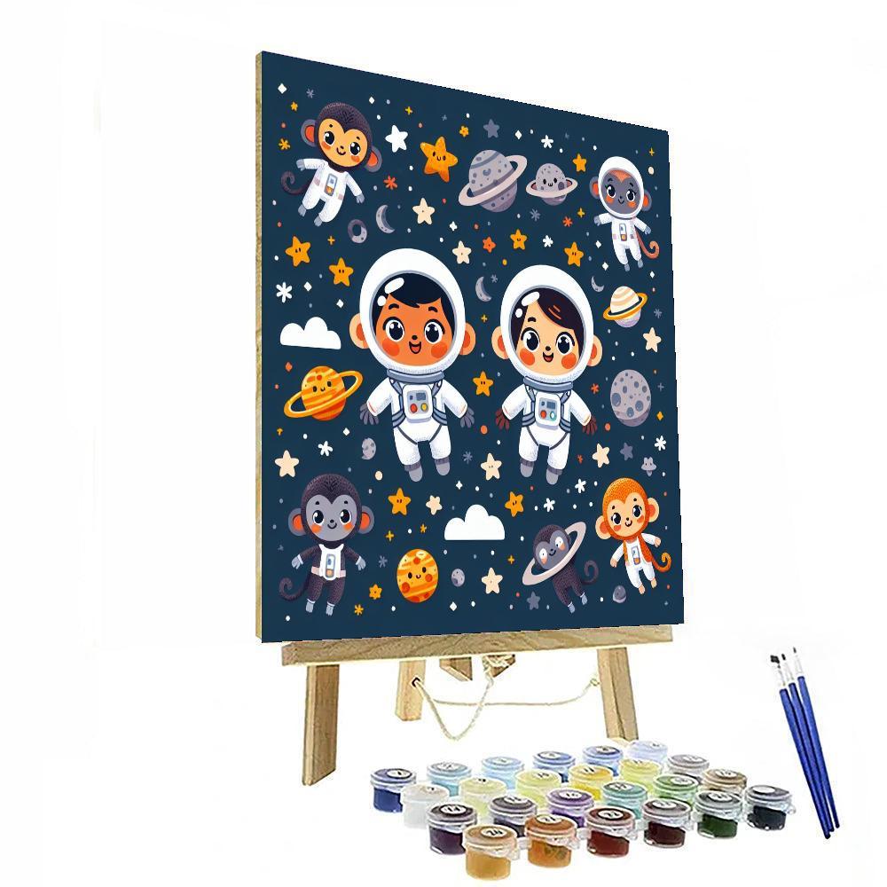 Adventurous Space Monkeys Paint By Number