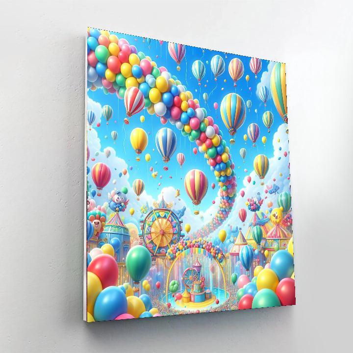 Colorful Festival Of Balloons Painting Number Kit