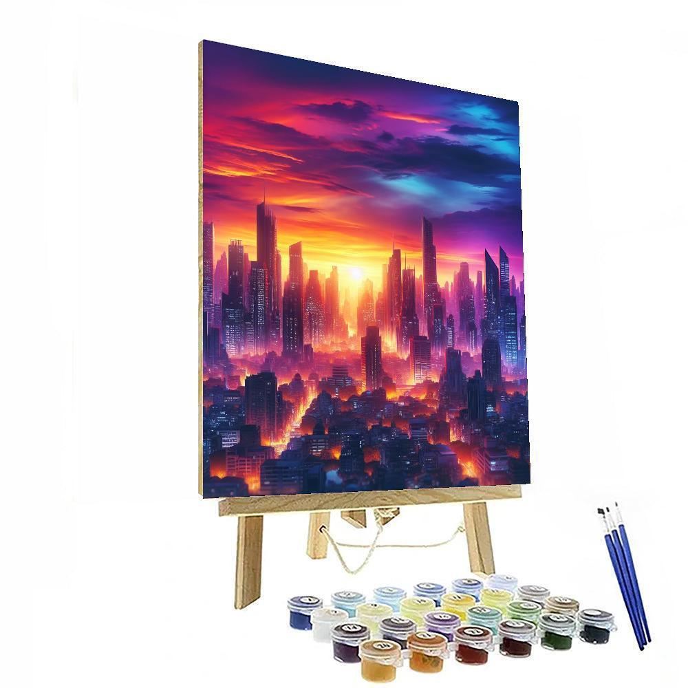Radiant City Sunset Paint By Number