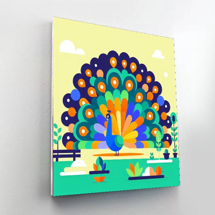 Colorful Peacock Number Painting