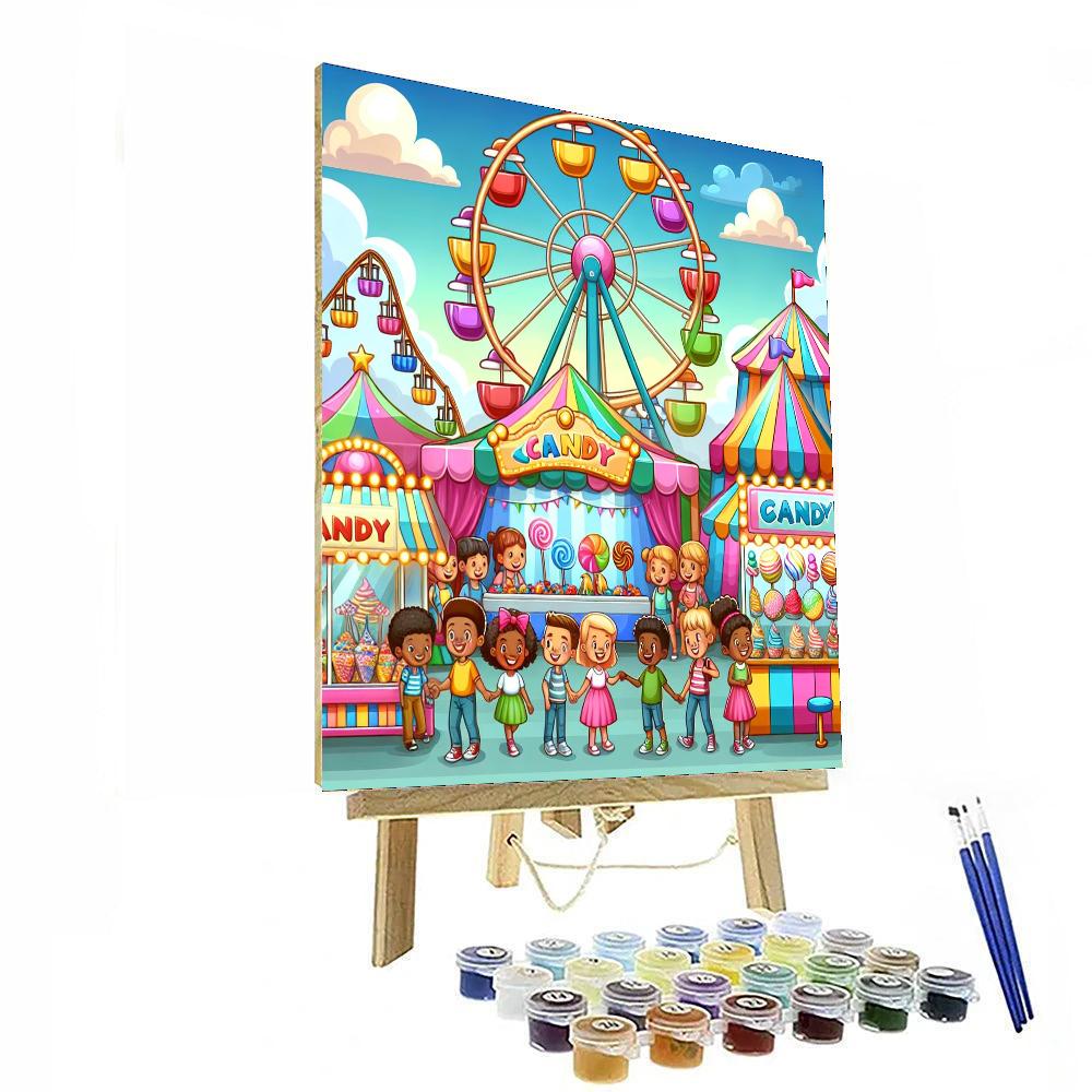 Jolly Fairground Paint By Numbers Art
