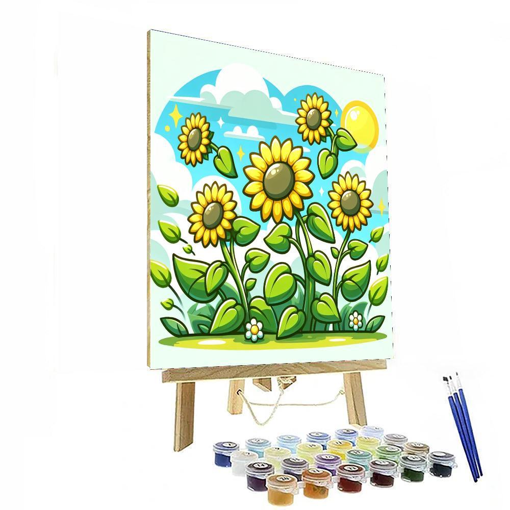 Charming Sunflower Garden Paint By Number