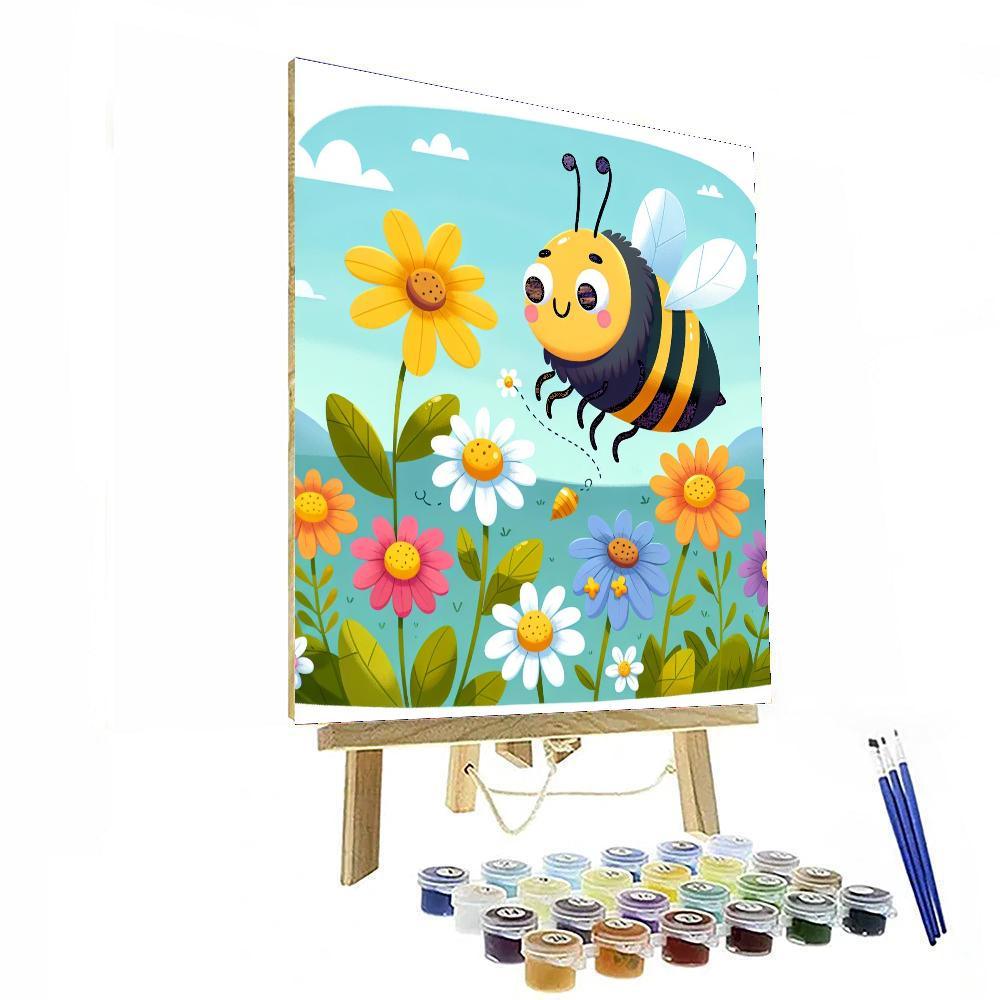 Busy Bumblebee Blossom Number Painting
