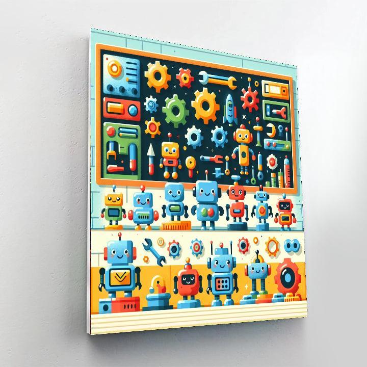 Robot's Inventive Workshop Paint By Numbers Art