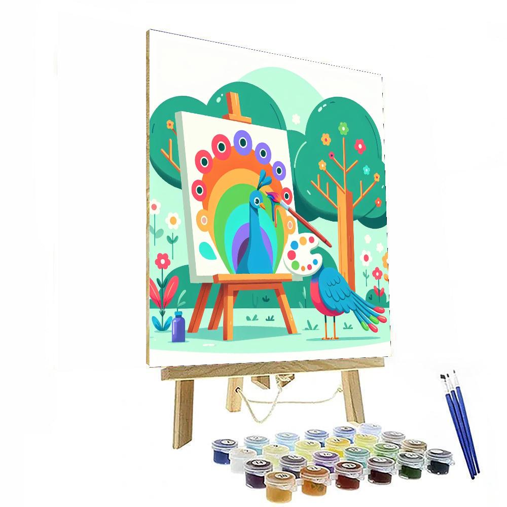 Artistic Peacock Number Painting