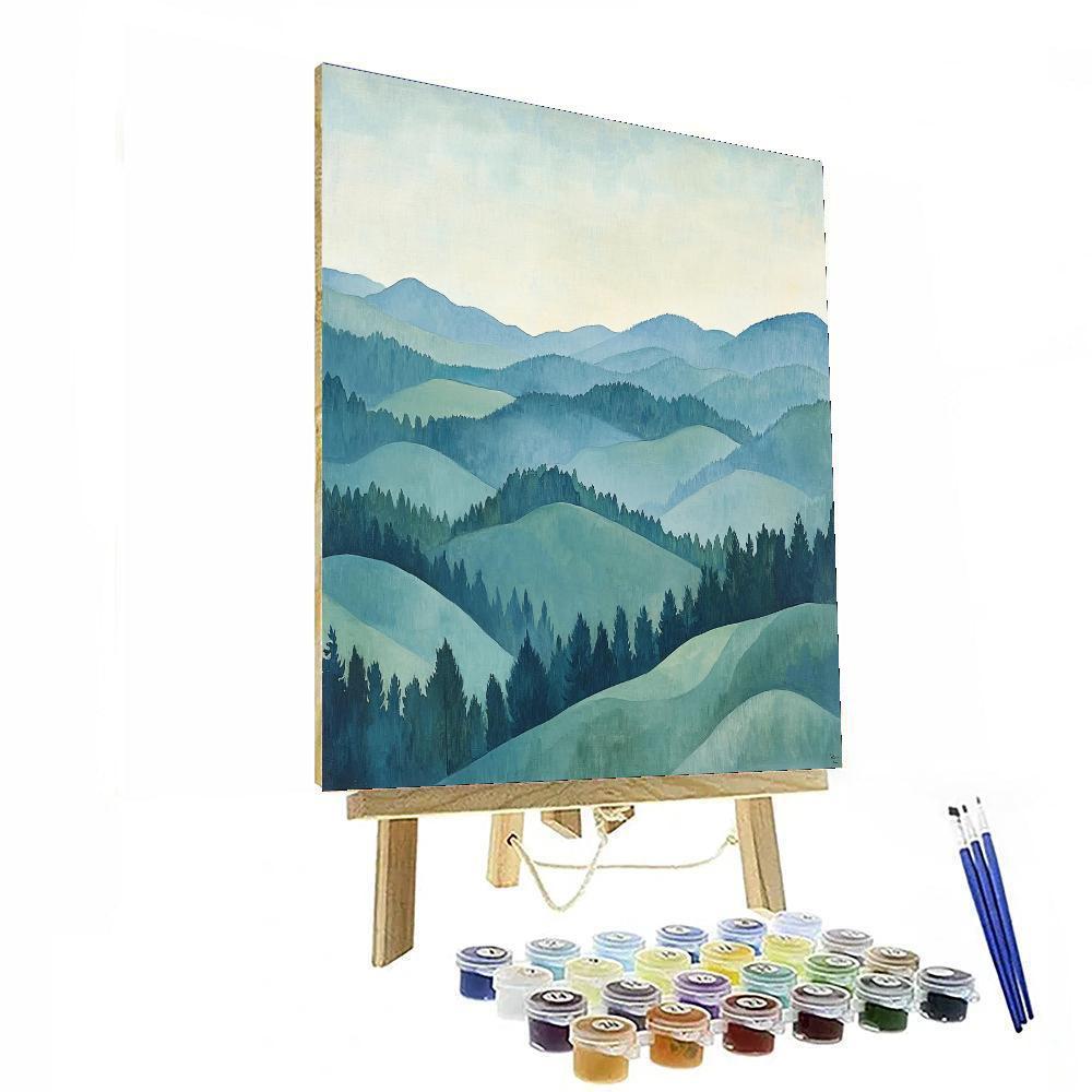 Paul Cézanne Inspired Tranquil Misty Landscapes  Number Painting