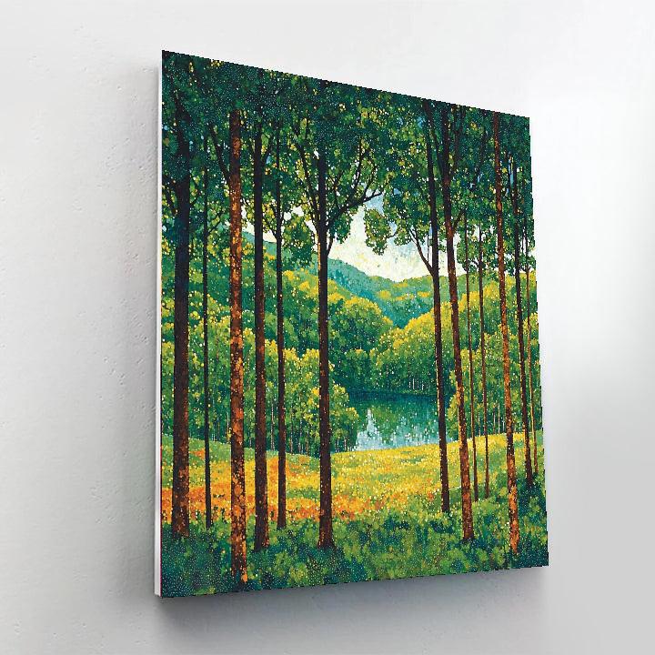 Georges Seurat Inspired Majestic Forests  Paint By Number