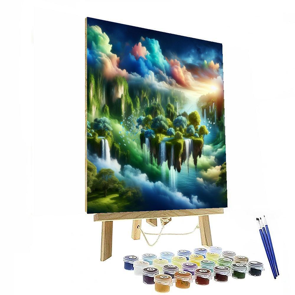Dreamy Floating Islands Number Painting