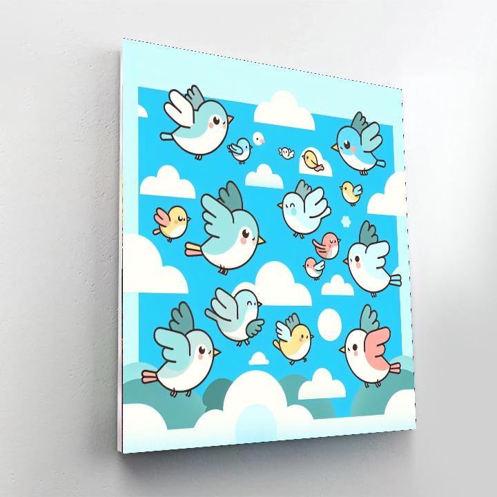 Flying High With Birds Painting Number Kit