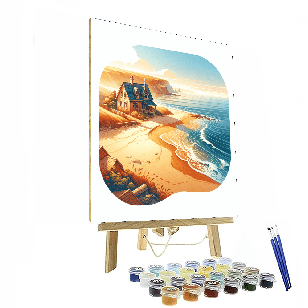 Charming Beachfront Cottage Painting Number Kit