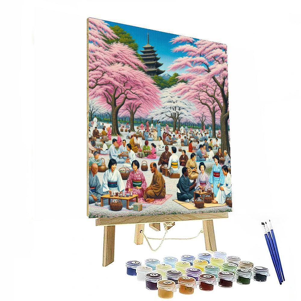 Hanami Cherry Blossom Festival - Tokyo Paint By Numbers Art