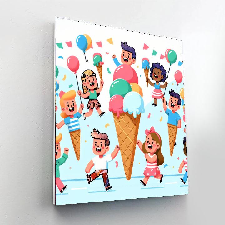 Cheery Ice Cream Parade Paint By Numbers