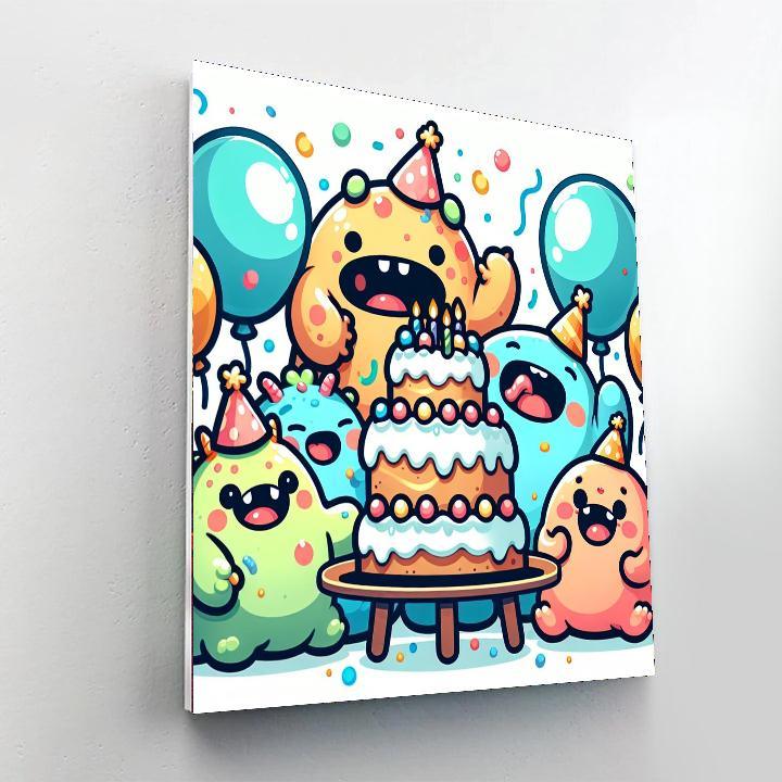 Cute Monster Party DIY Paint By Numbers