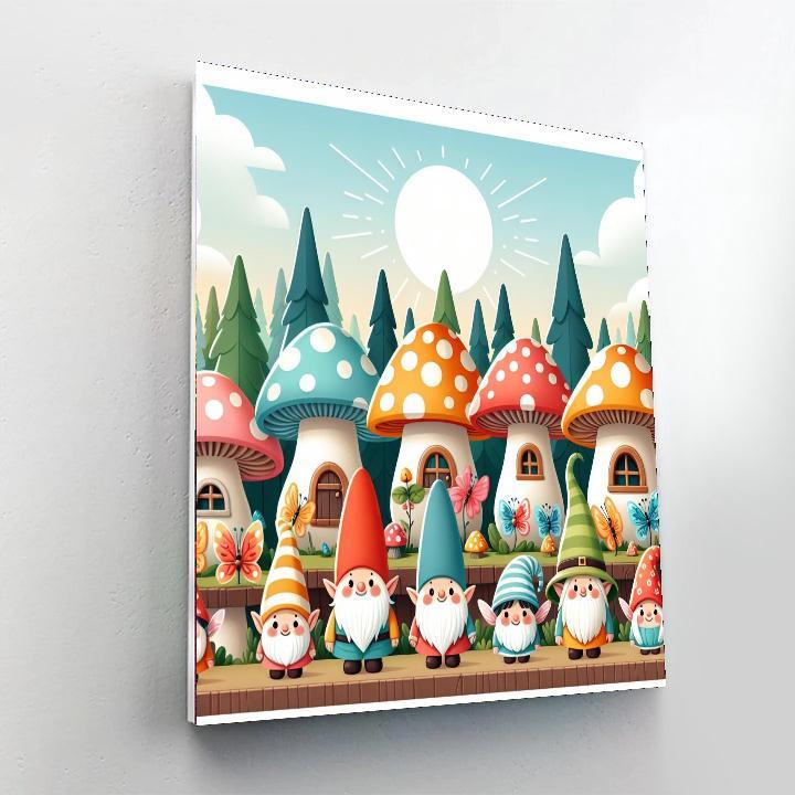 Magical Mushroom Village Painting Number Kit
