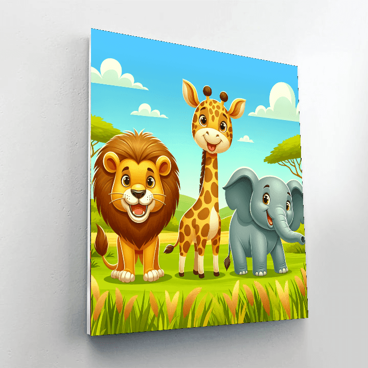 Exciting Safari Expedition Number Painting