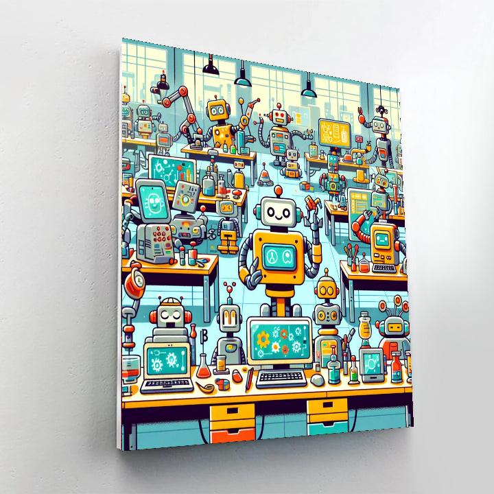 Robot Laboratory Paint By Numbers Art