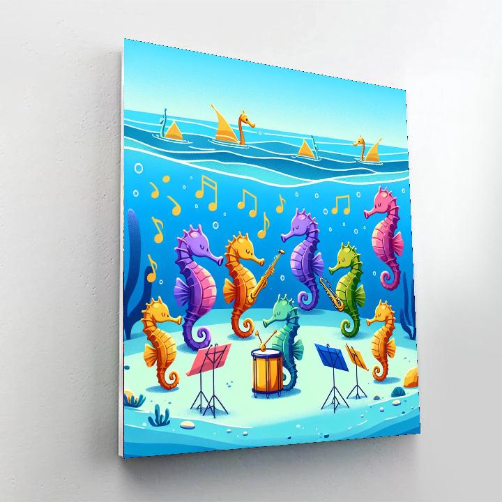 Silly Seahorse Symphony Numbered Painting Kits