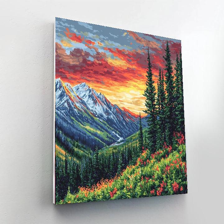 Georges Seurat Inspired Serene Mountain Rhapsody  Numbered Painting Kits