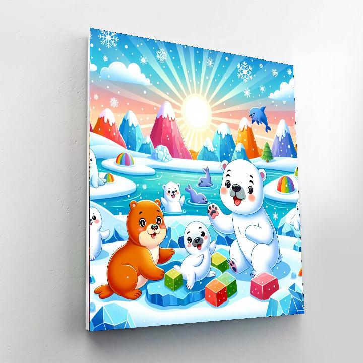 Playful Polar Adventure Paint By Numbers