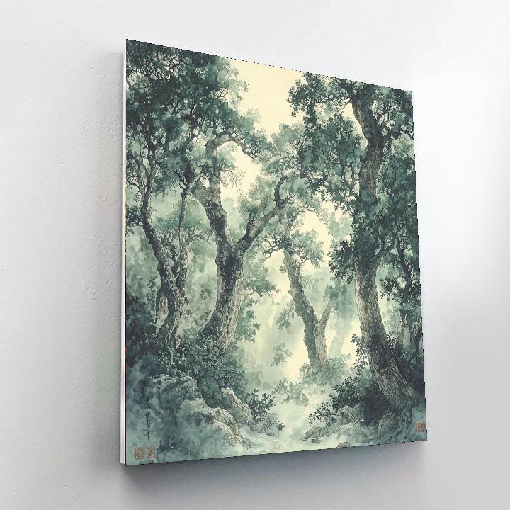 Zhao Mengfu Inspired Ethereal Dance Of Ancient Trees  Paint By Number