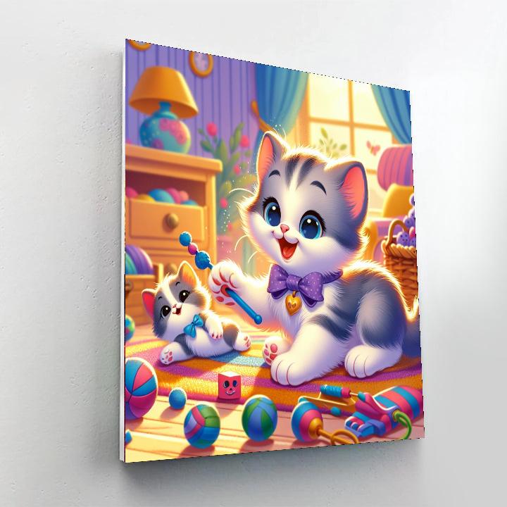 Curious Kitten's Playground Numbered Painting Kits