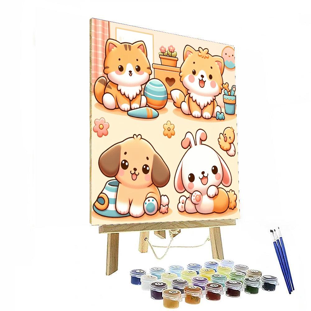 Cuddly Pets Collection Number Painting