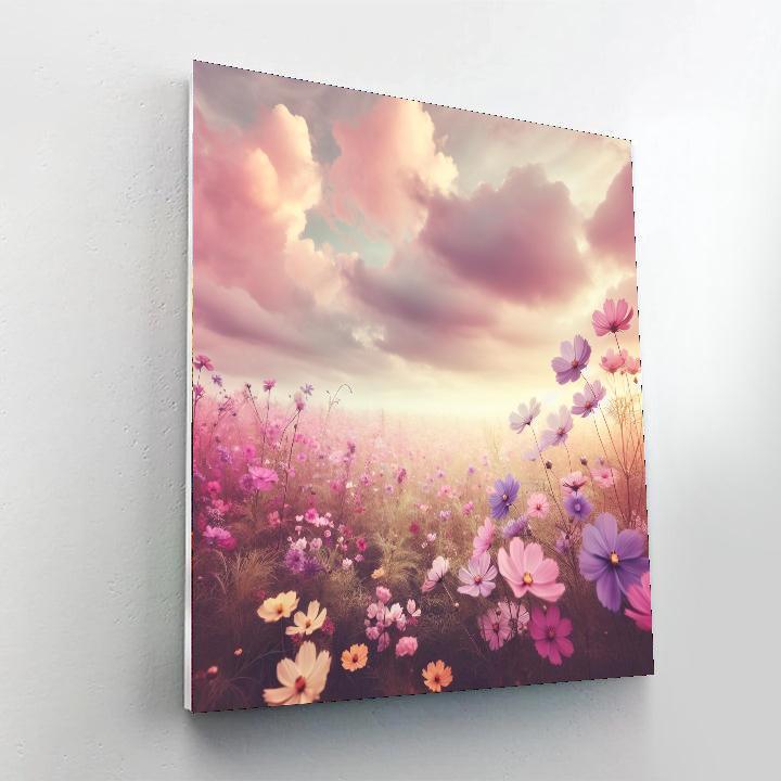 Romantic Wildflower Field Painting Number Kit