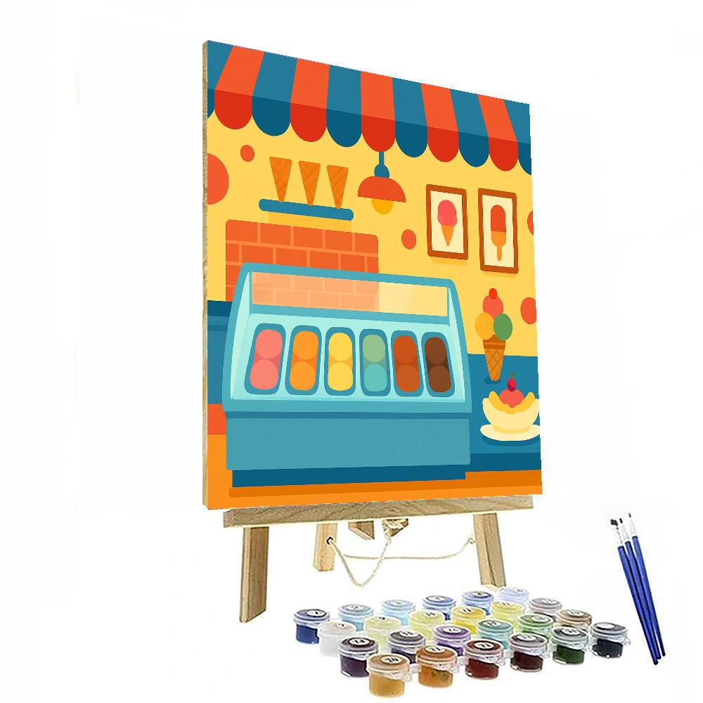 Imaginative Ice Cream Parlor DIY Paint By Numbers