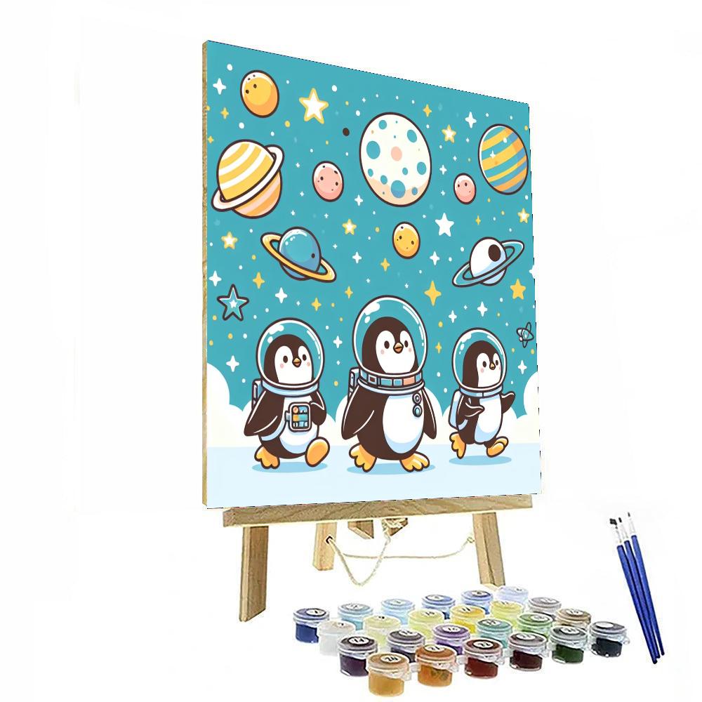 Space Penguin Exploration Paint By Numbers