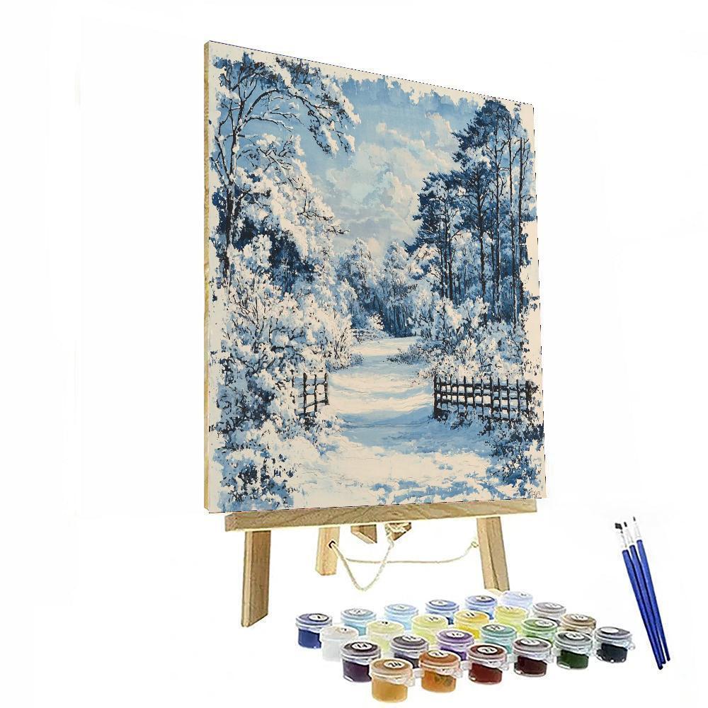 Utagawa Hiroshige Inspired Sublime Winter Scenery  Number Painting