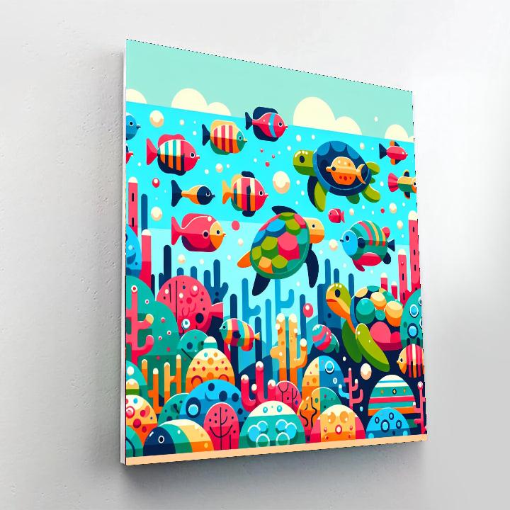 Aquatic Adventure Aquarium Numbered Painting Kits