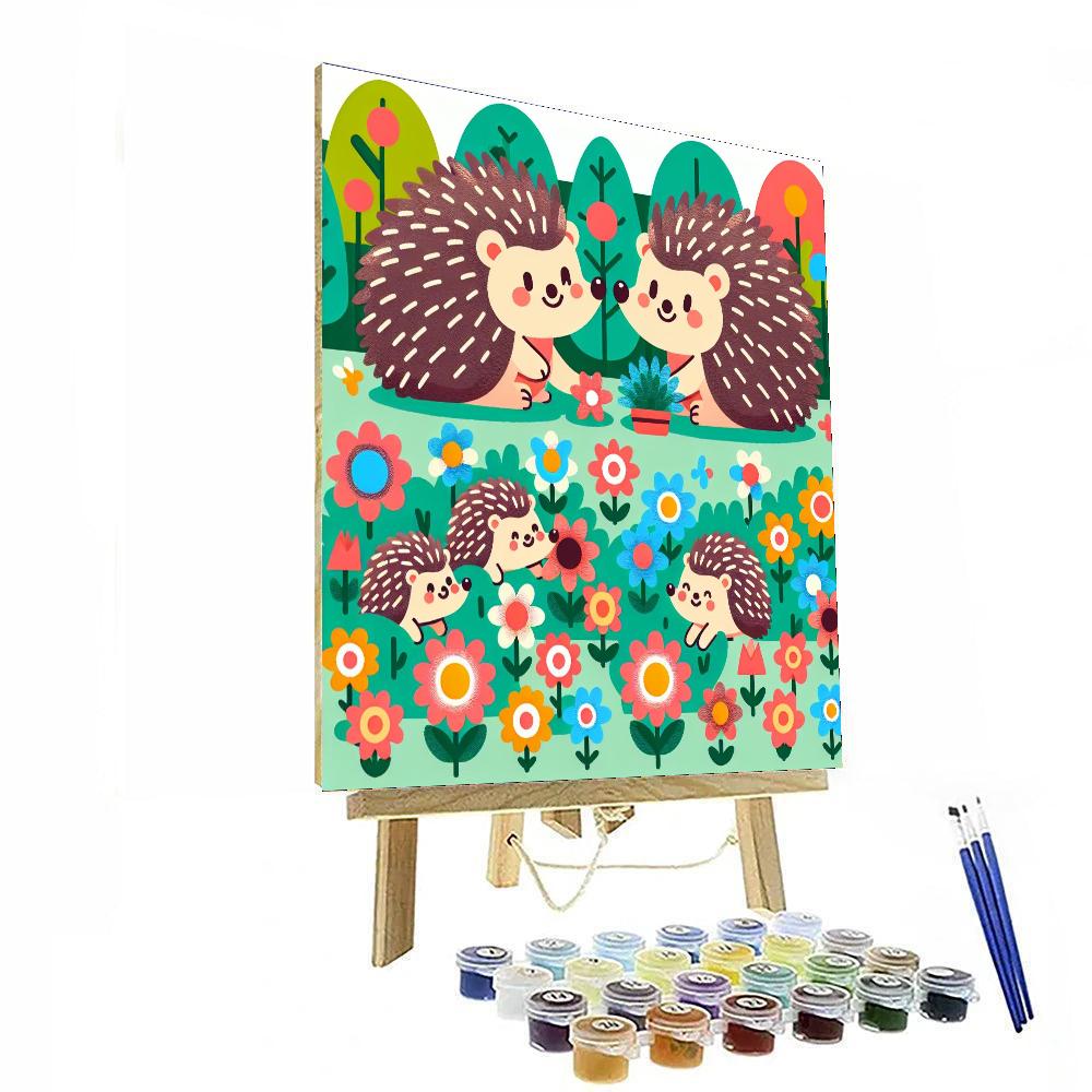 Happy Hedgehog Hangout Painting By Numbers Kit