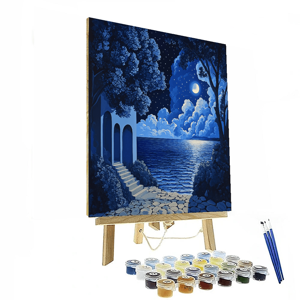 René Magritte Inspired Midnight Reverie  Paint By Numbers