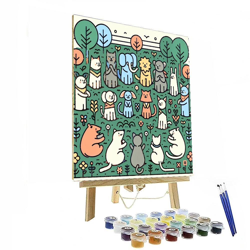 Harmonious Garden Gathering Paint By Numbers Art