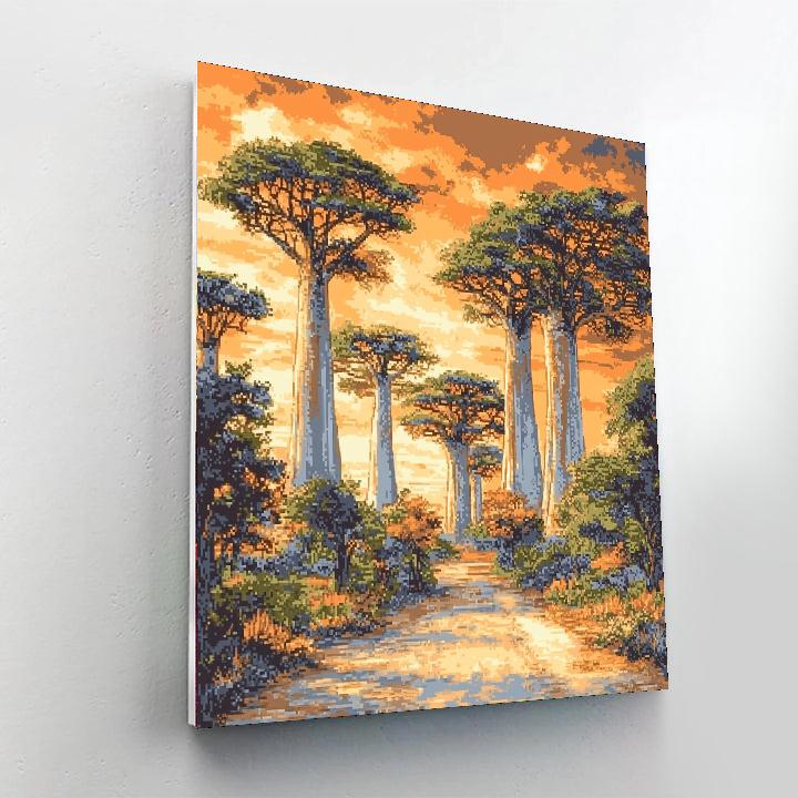 Avenue Of The Baobabs - Morondava Number Painting