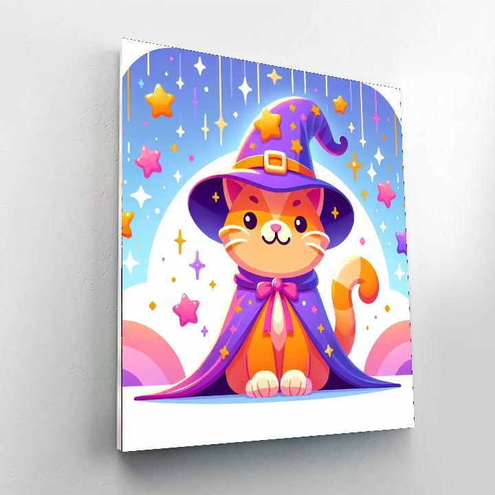Friendly Wizard Cat DIY Paint By Numbers