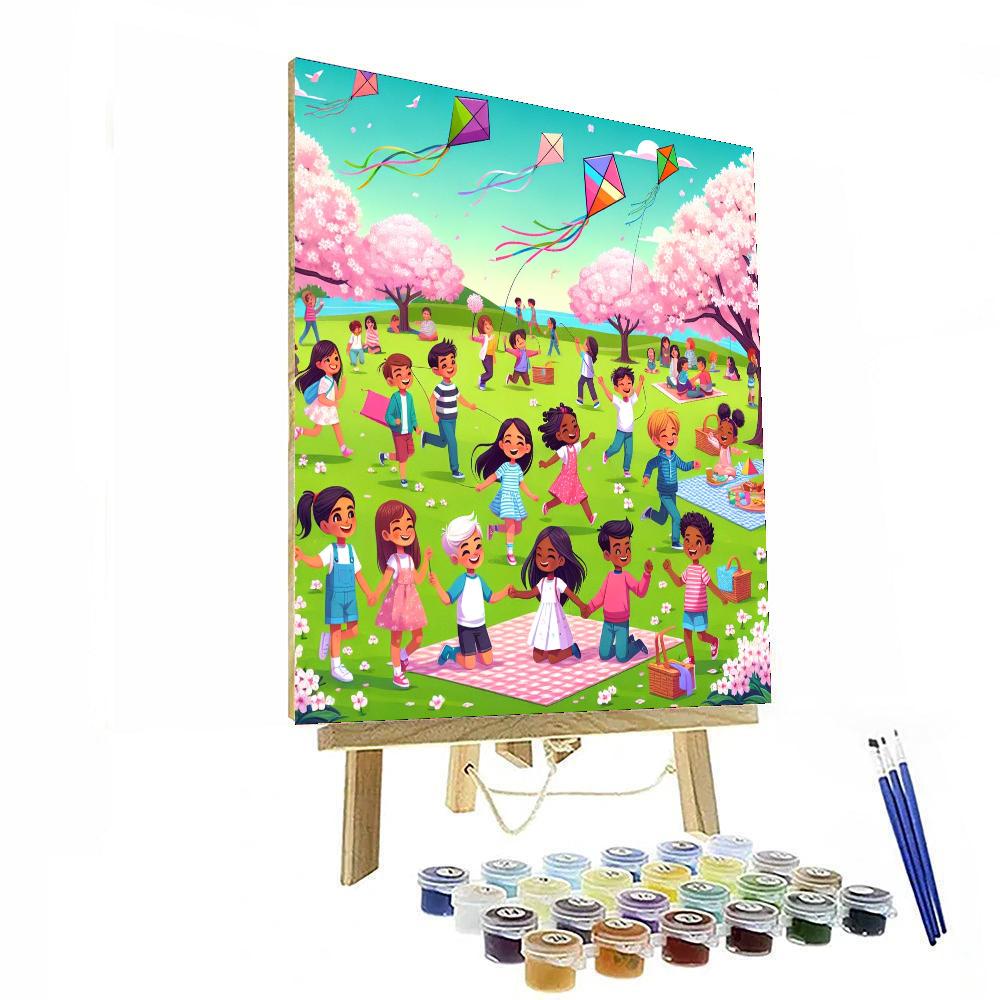 Cheery Cherry Blossom Festival Painting Number Kit