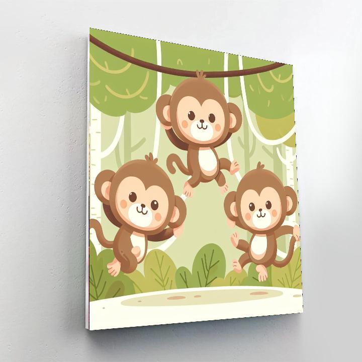Jungle Monkey Fun Numbered Painting Kits