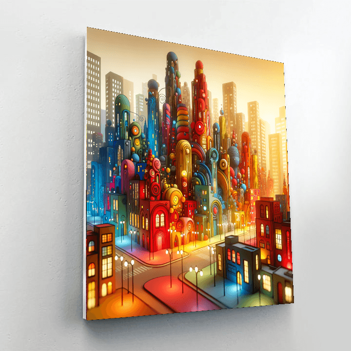Whimsical City Skyline Paint By Number