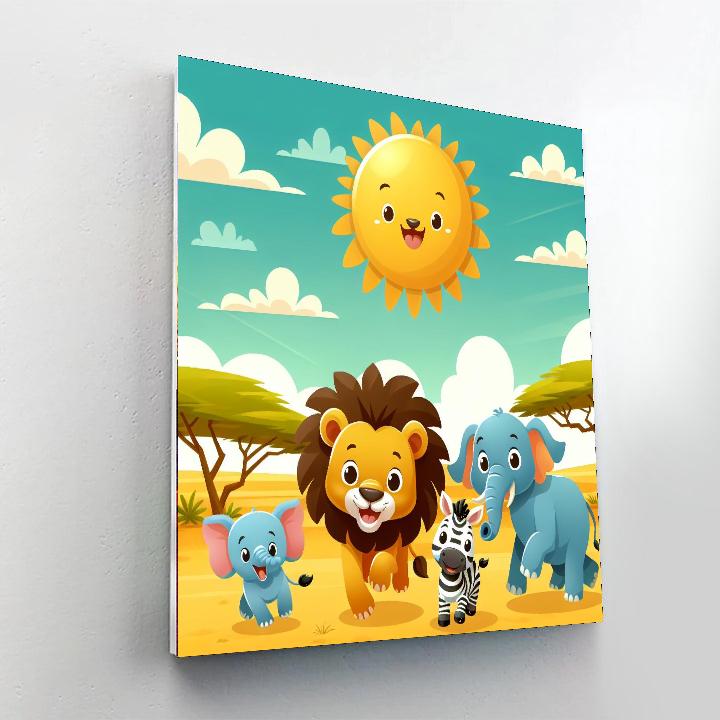 Sunny Safari Gathering Paint By Numbers