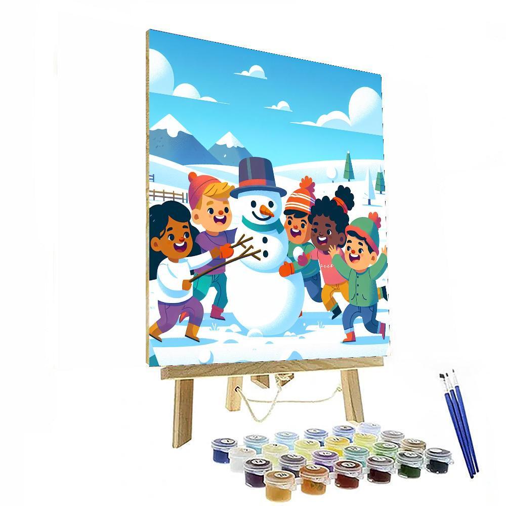Snowy Day Fun Paint By Numbers Art