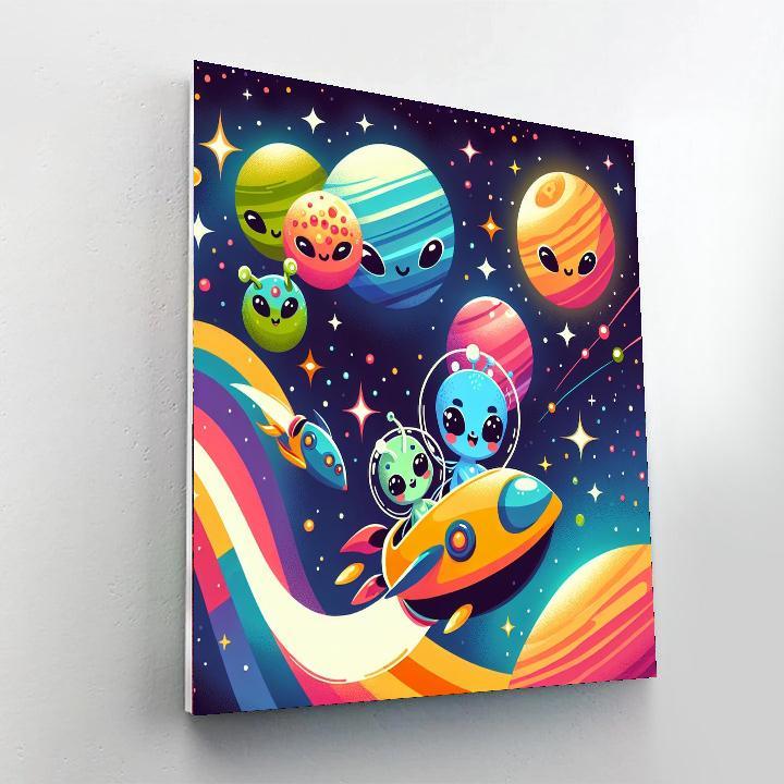 Adventurous Space Journey For Kids Numbered Painting Kits