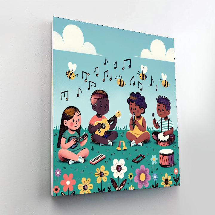 Melodic Meadow Symphony Number Painting