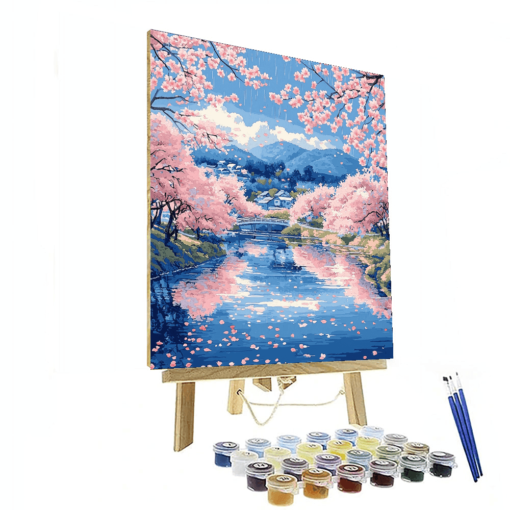 Utagawa Hiroshige Inspired Japanese Blossom Reverie  Painting By Numbers Kit