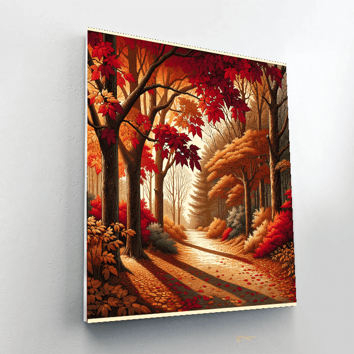 Autumn Embrace Number Painting